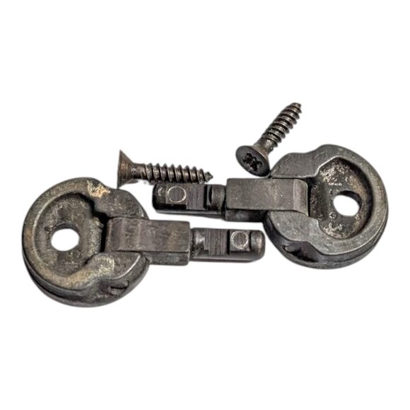 Vtg Singer Sewing Machine Cabinet 1 Hole Head Pin Hinges Brass Tone - Picture 6 of 6